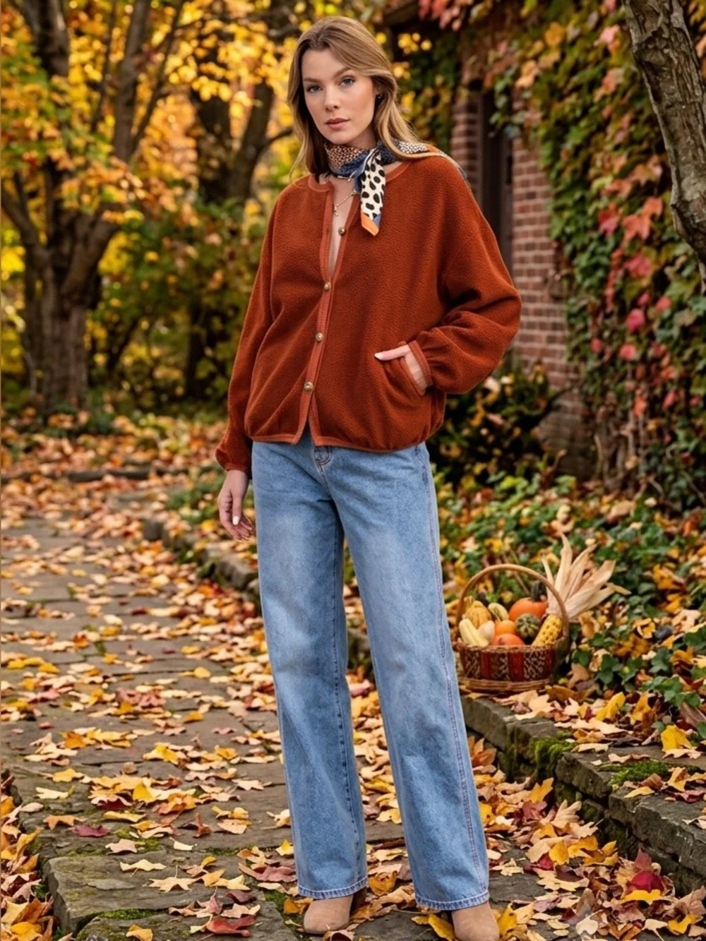 426 EASEL SOFT WASHED FLEECE JACKET -SOFT AND COZY TEXTURED FLEECE FABRIC